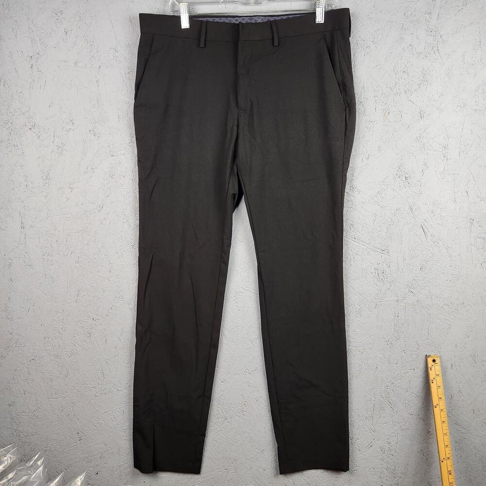 JM Haggar Pants Mens 34x32 Black Premium Stretch Ultra Slim Fit Dress Slacks